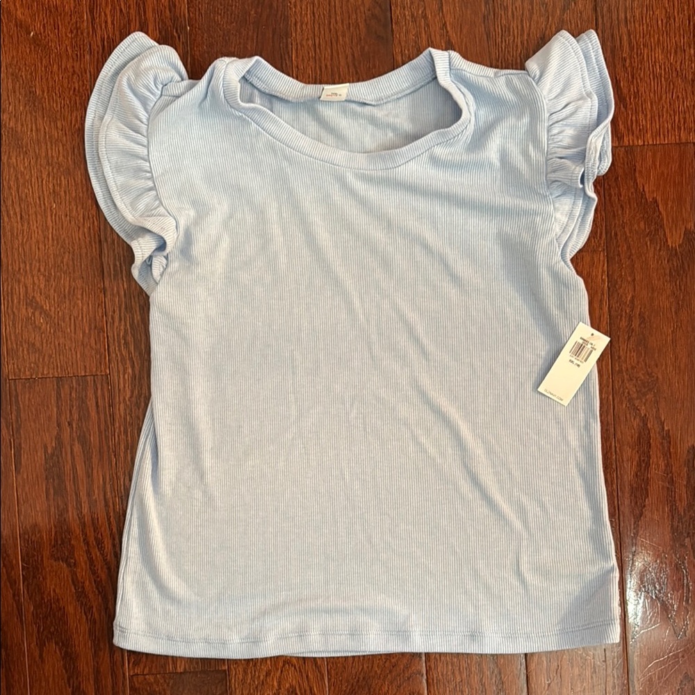 Old Navy Light Blue Kids Ruffle Sleeve Tee